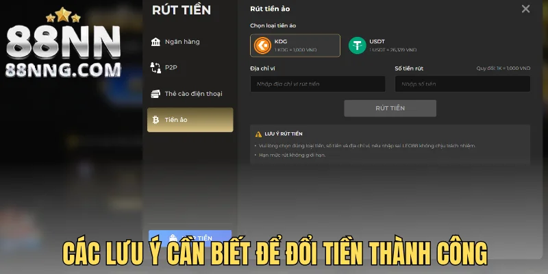 Các lưu ý cần biết để đổi tiền thành công